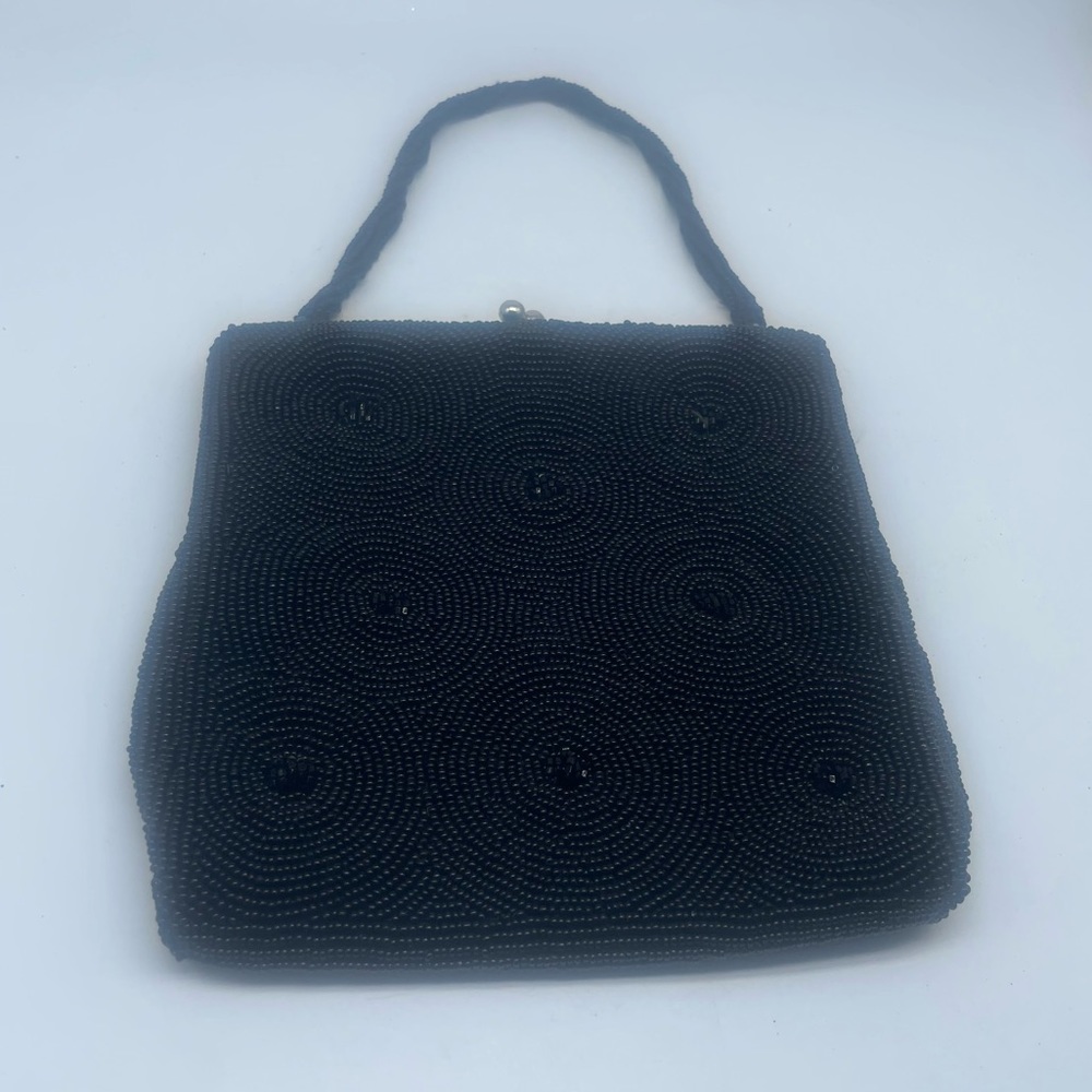 Vintage Walborg Black Beaded Handbag